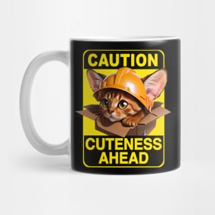 Devon Rex Cat Wearing Hardhat Mug